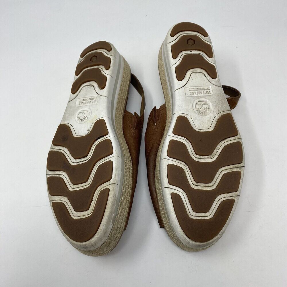 Timberland Womens Emerson Point Peep Toe Platform Sandal Size 8 Brown Leather - Picture 11 of 14